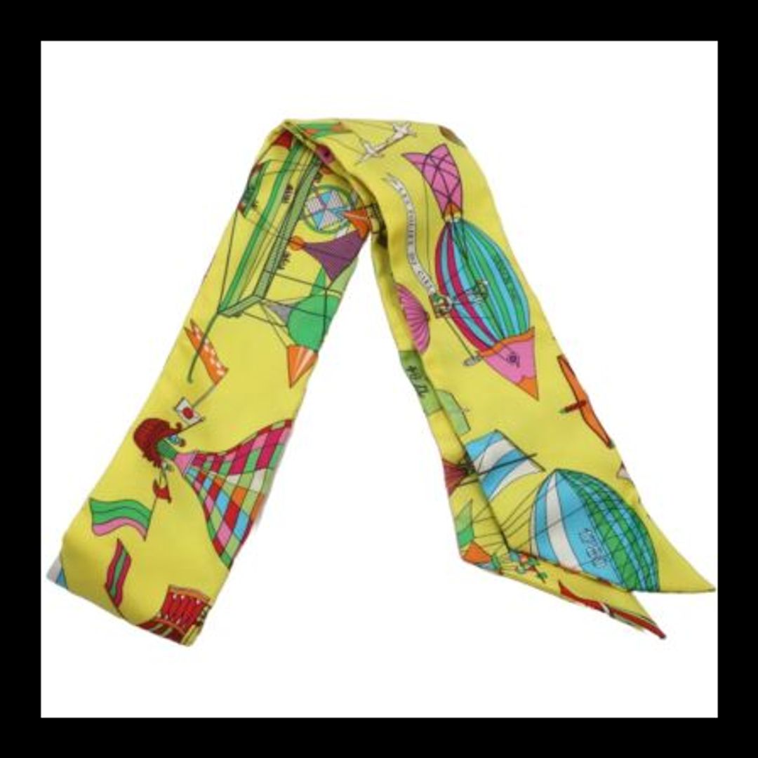 HERMES Scarf Twilly Les Folies Du Ciel 2022 Silk