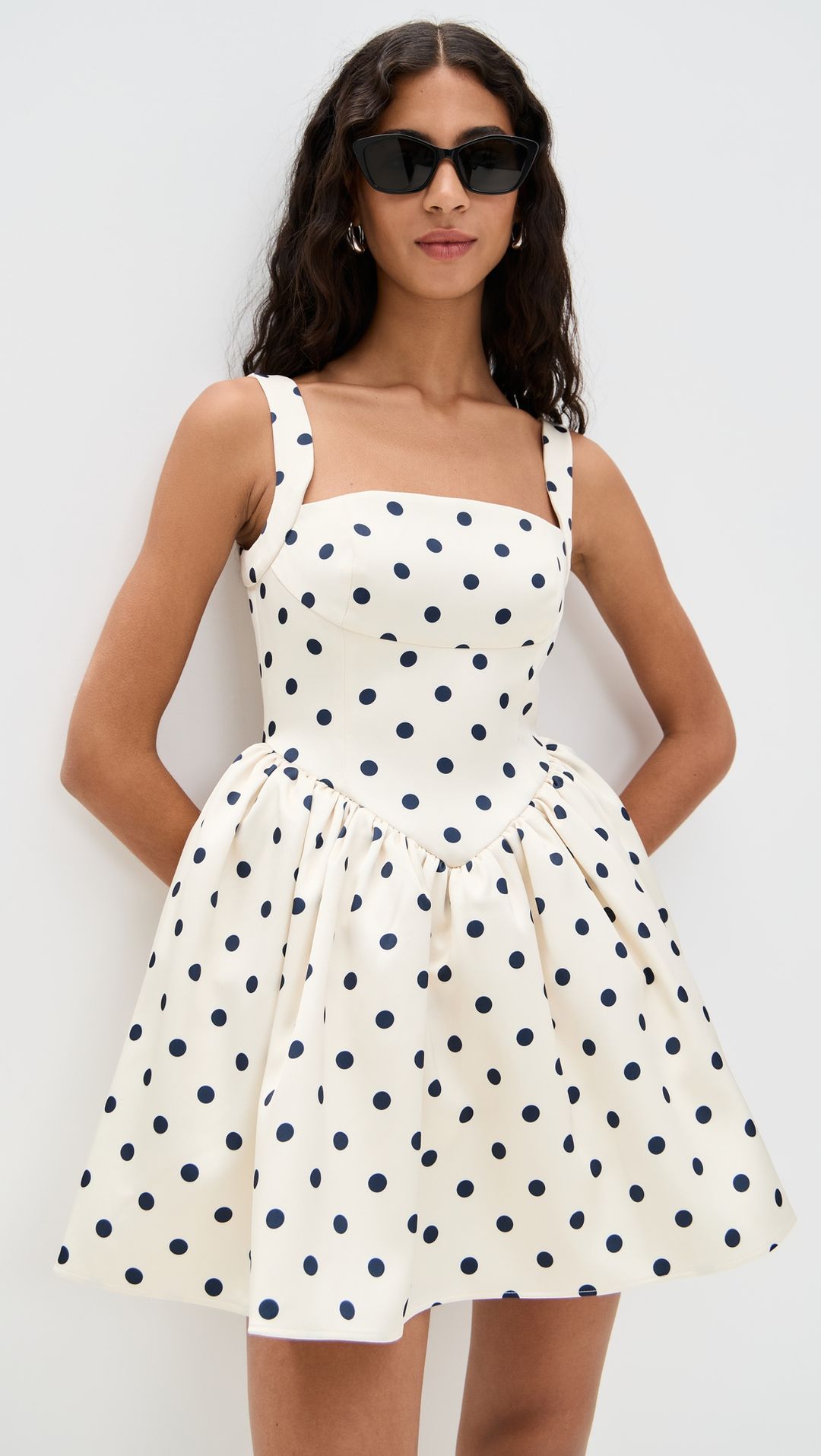 Polka Dot Satin Mini Dress