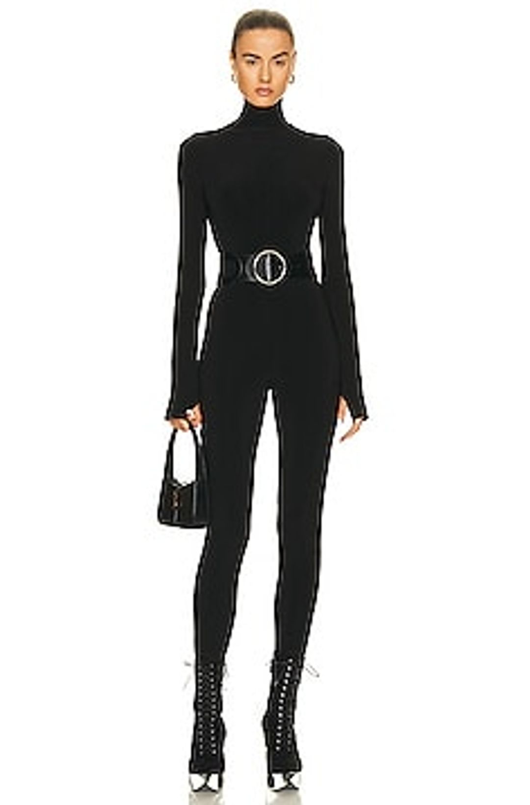 Long Sleeve Turtleneck Catsuit with Footie