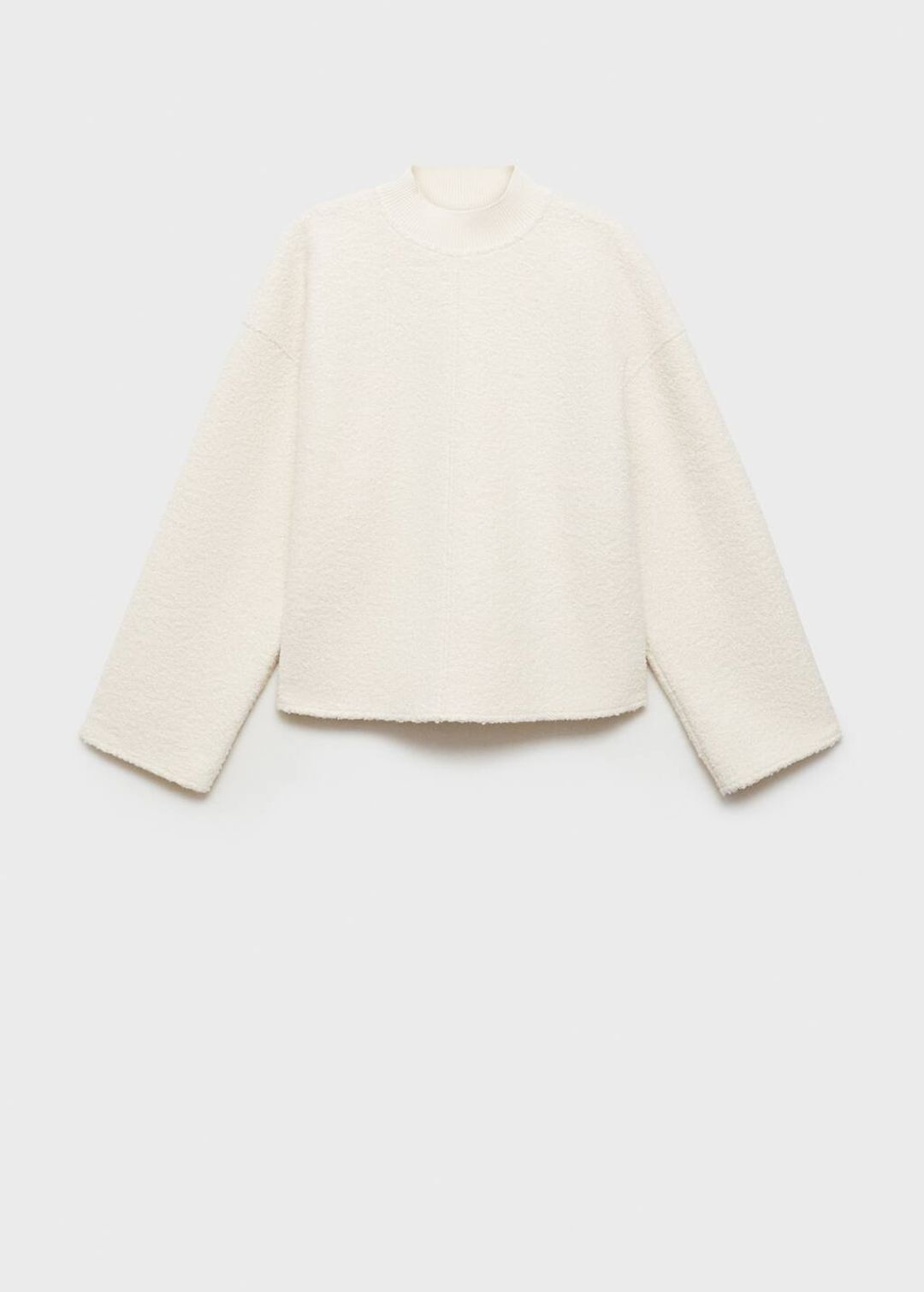Perkins-neck bouclé sweatshirt
