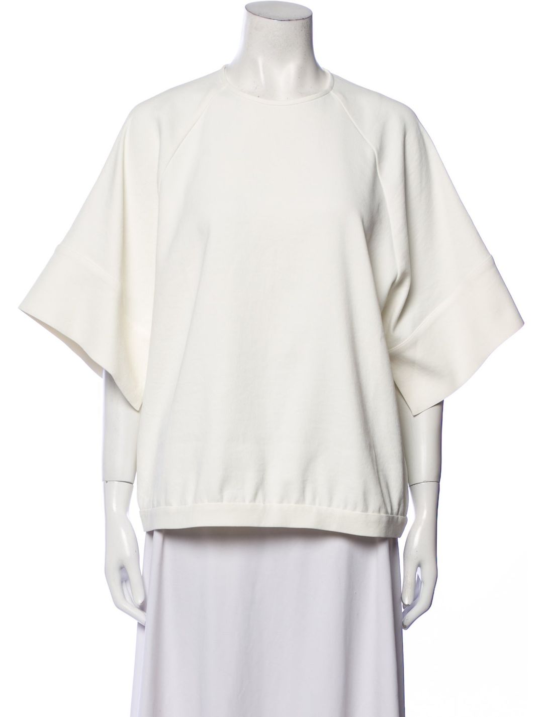 Tibi Crew Neck Three-Quarter Sleeve Sweatshirt