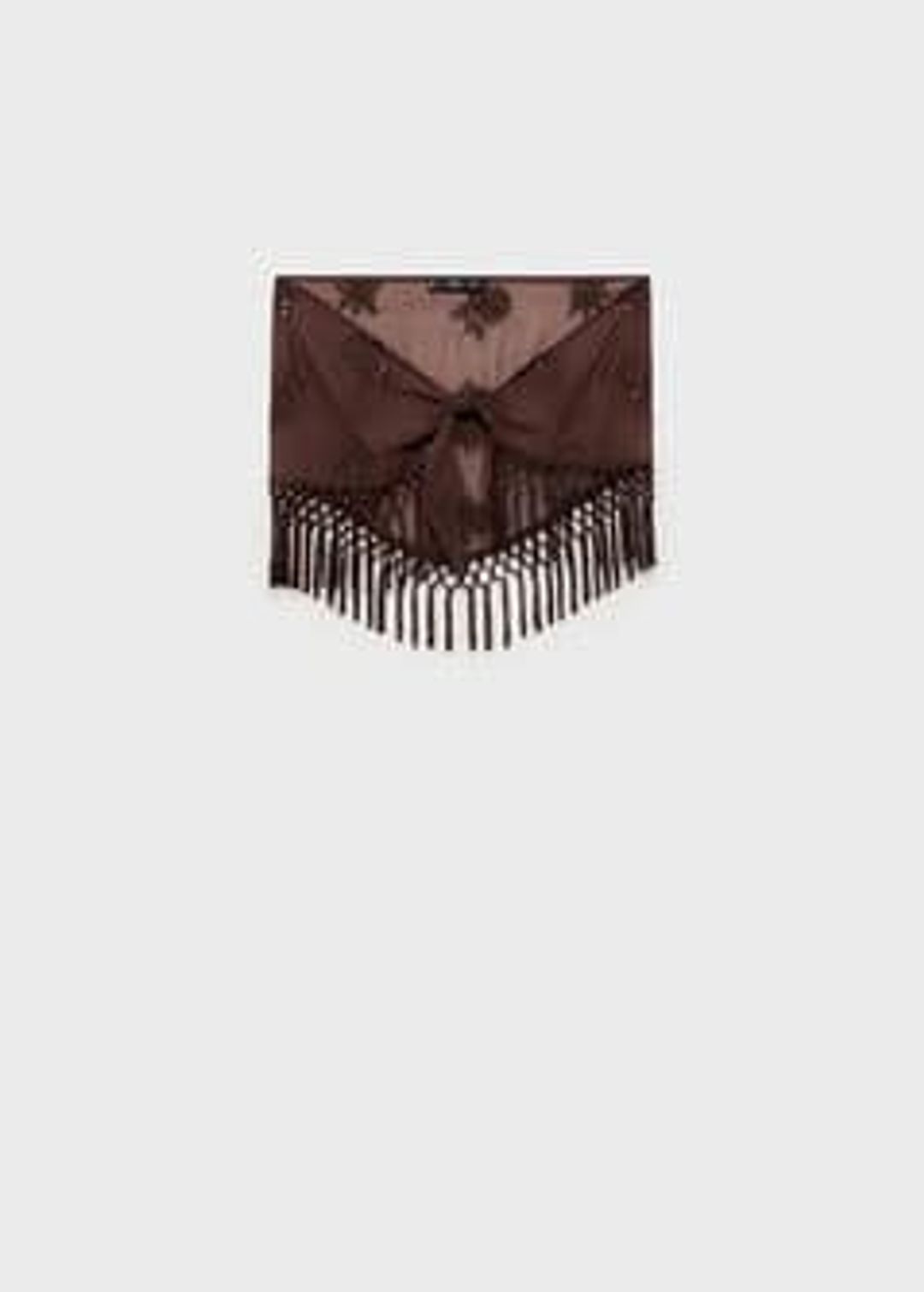 Embroidered mini-skirt with fringe
