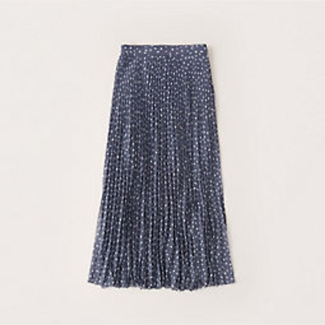 Pleated Chiffon Midi Skirt