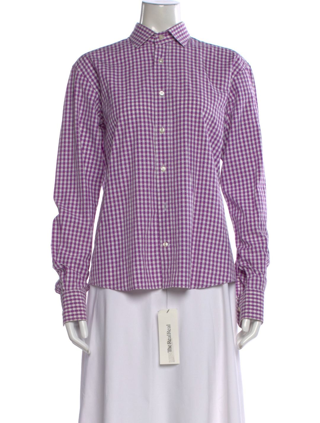 Etro Plaid Print Long Sleeve Button-Up Top