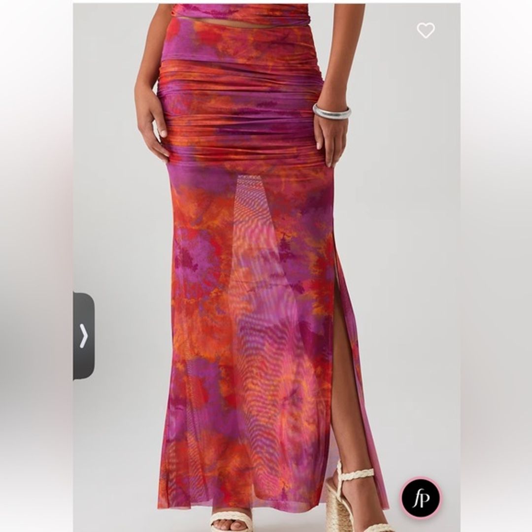 Larissa Maxi Skirt in Orange / Pink #5