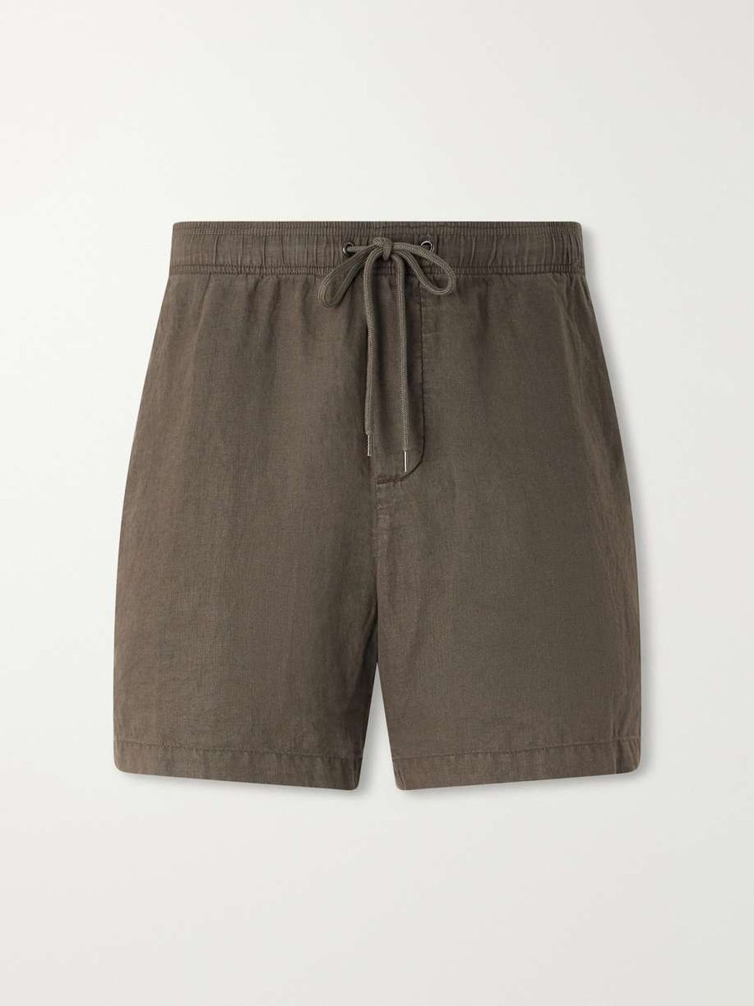 Straight-Leg Garment-Dyed Linen Drawstring Shorts