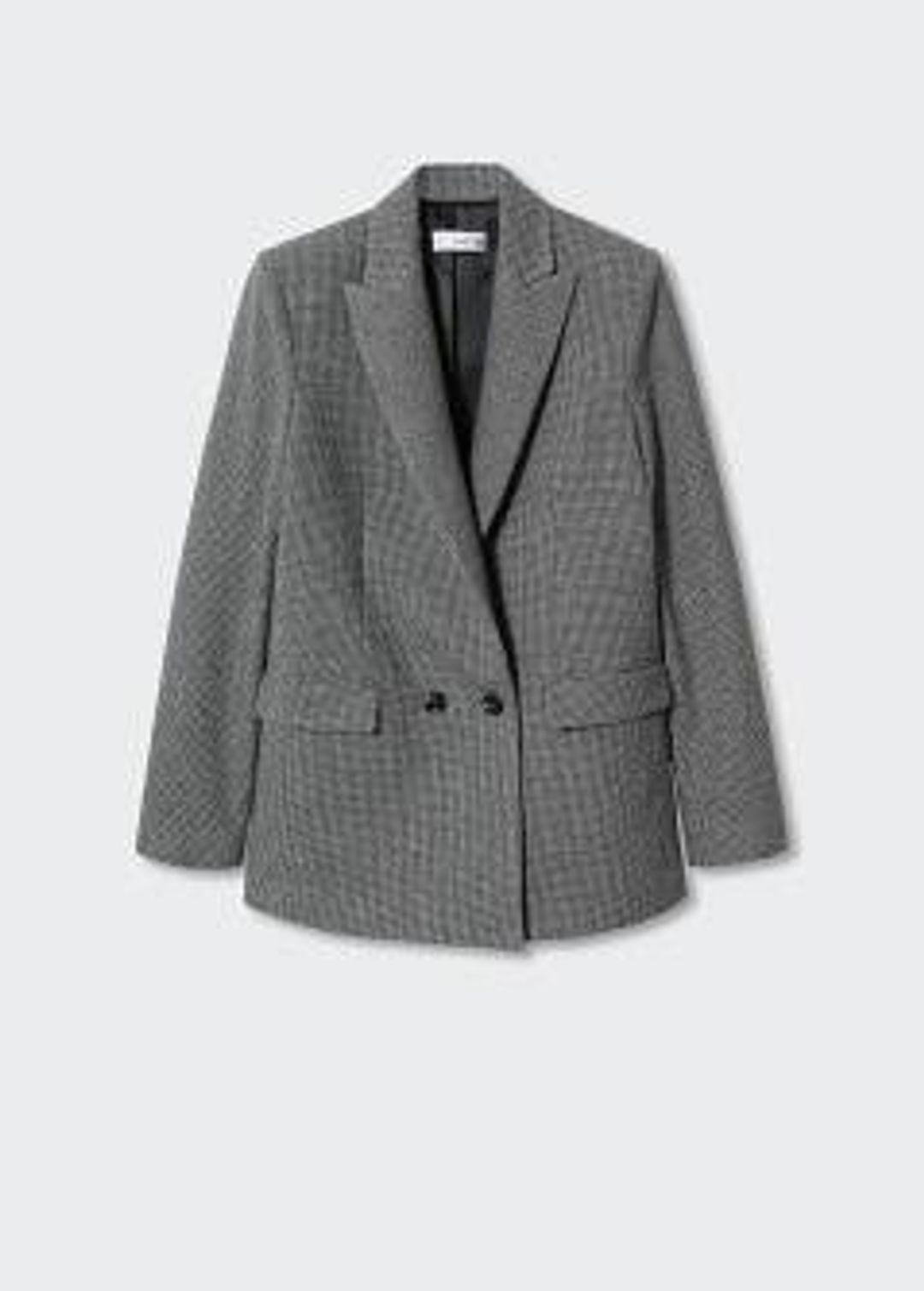 Houndstooth wool-blend coat