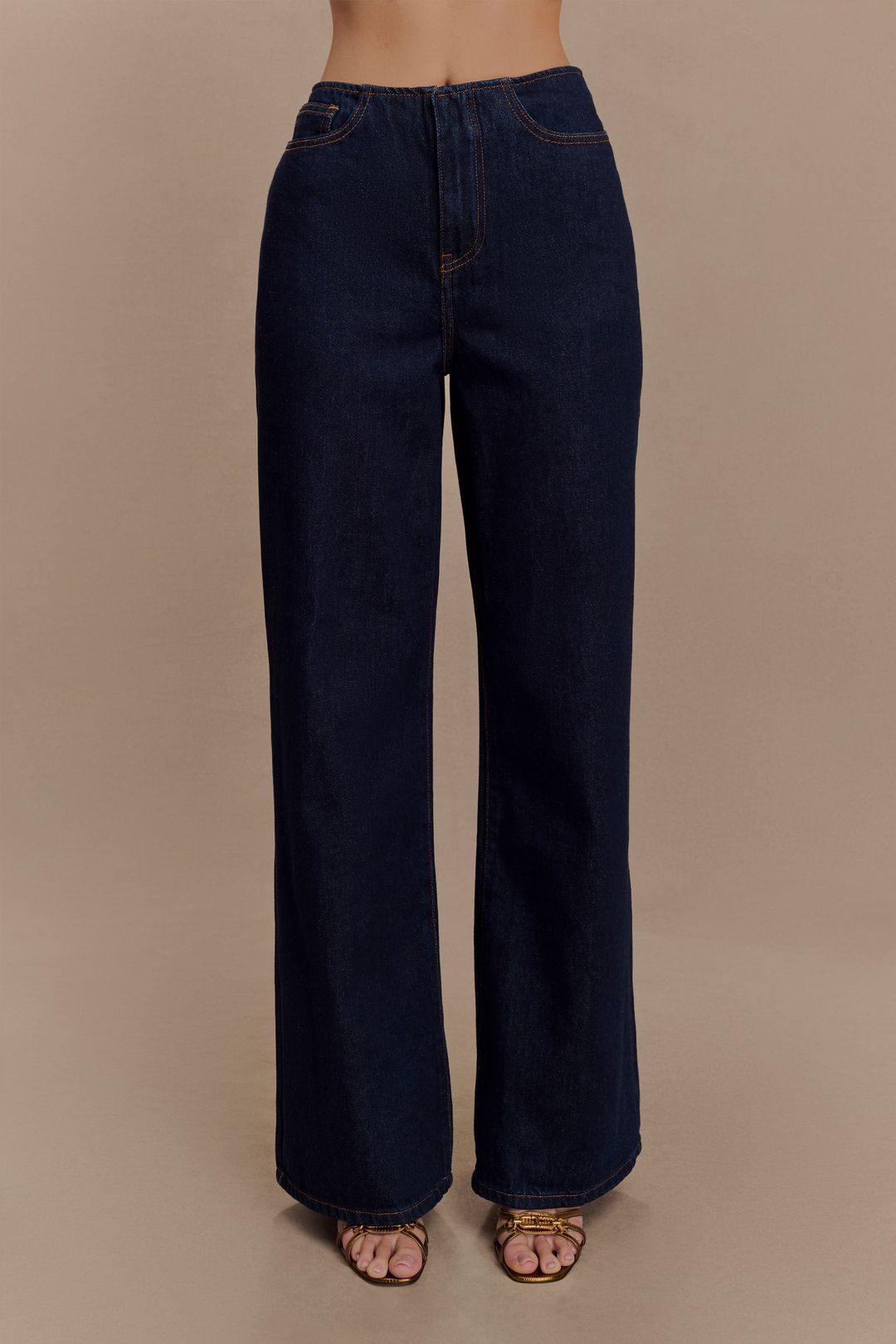 Caitlin Mid Rise Denim Flare Jeans - Indigo Blue #8