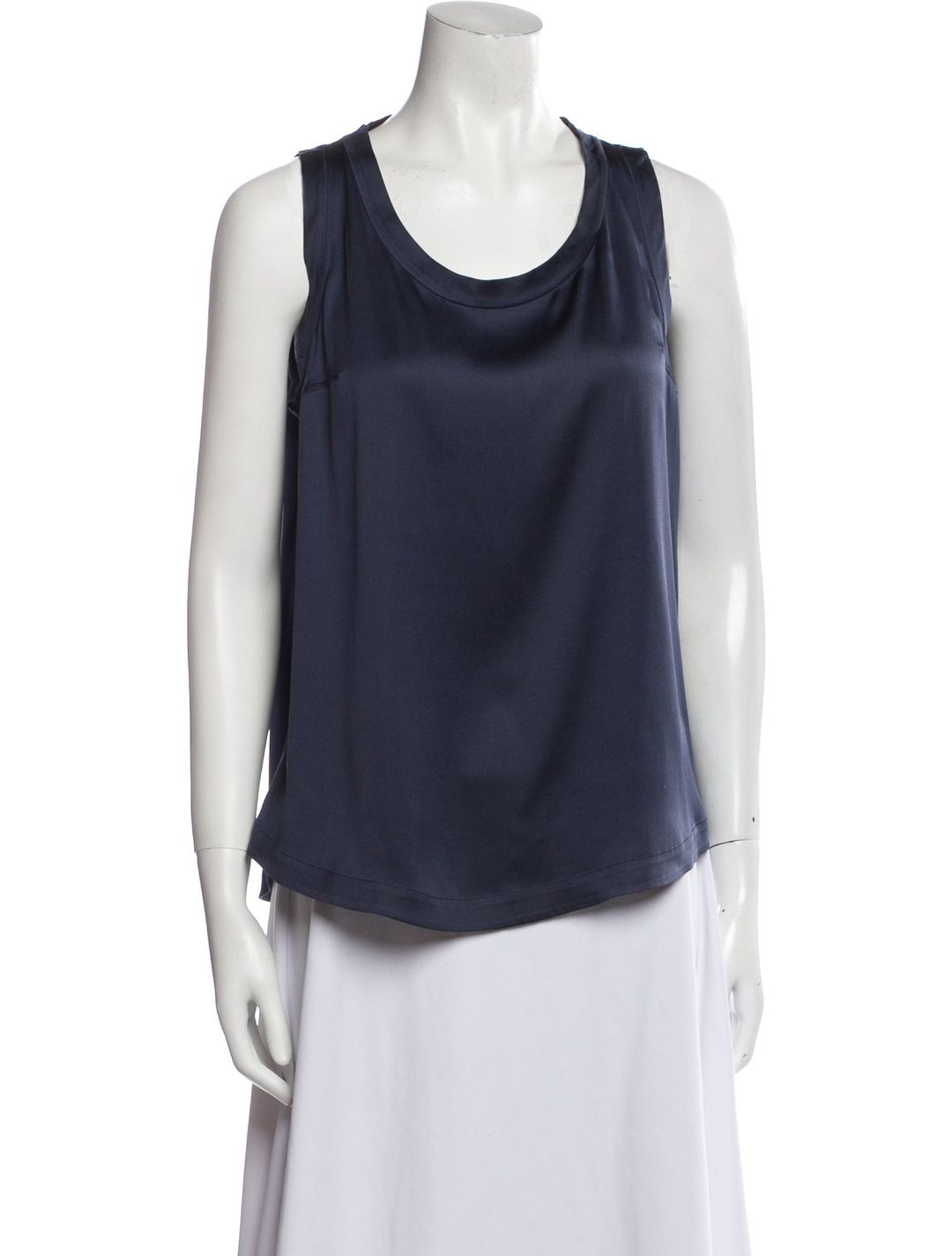 Brunello Cucinelli Silk Scoop Neck Top