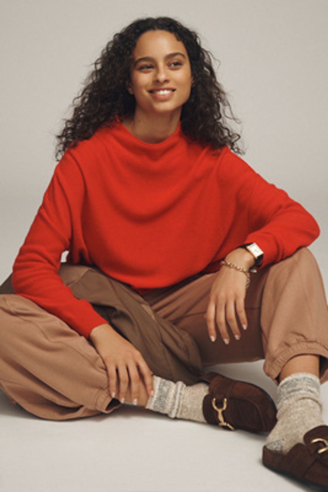 The Alani Cashmere Mock-Neck Sweater by Pilcro