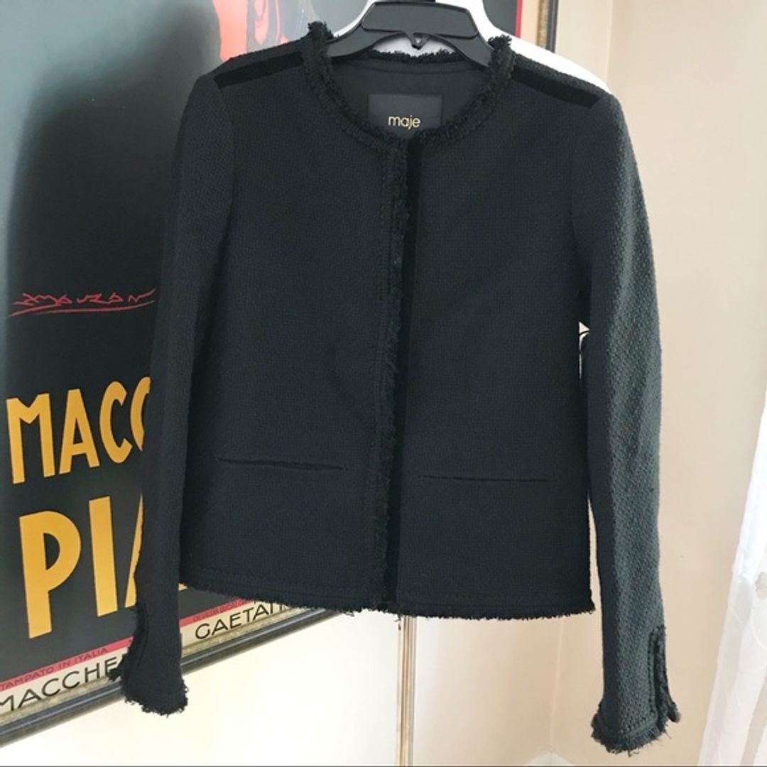Maje Veste Avec Galon Tweed Blazer