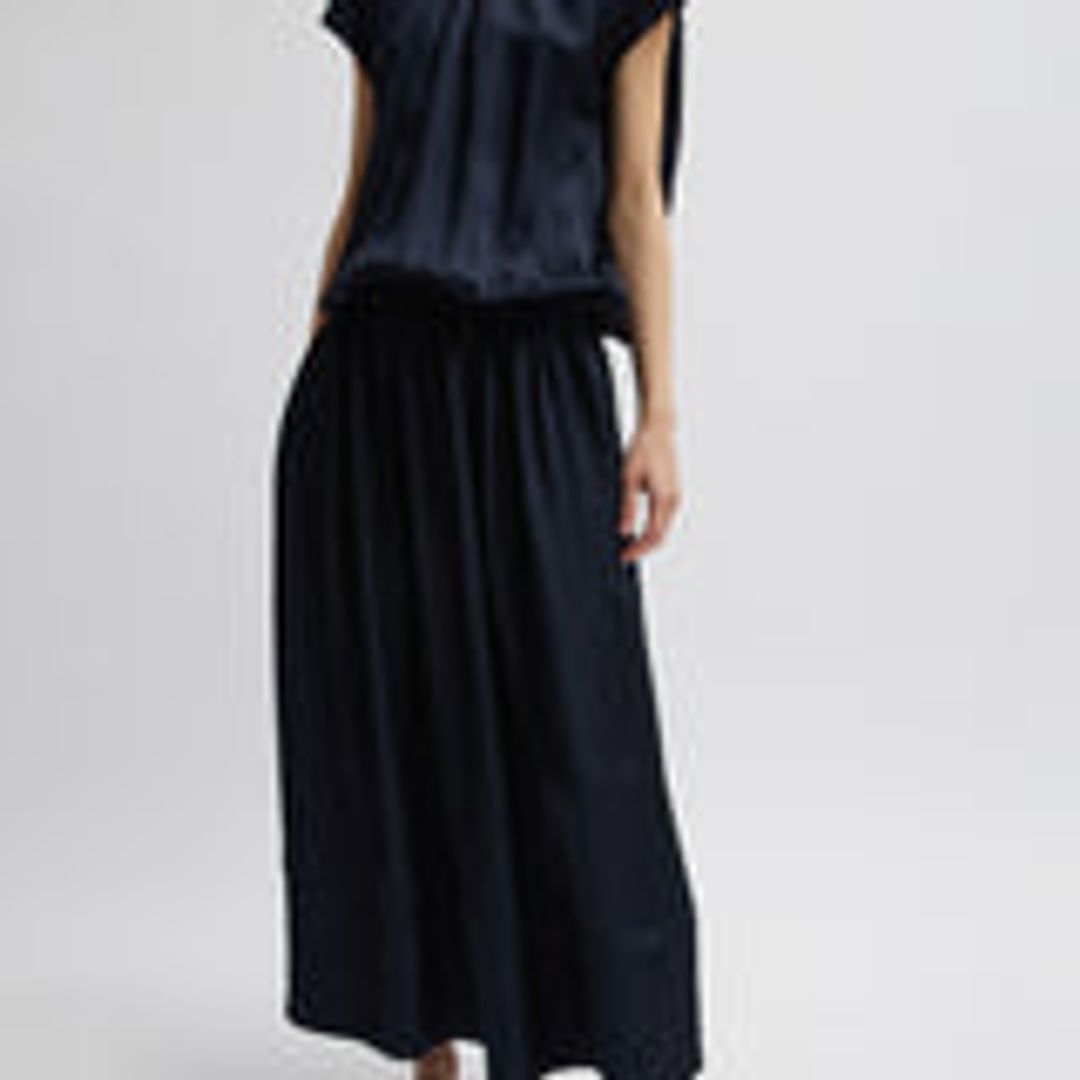 Spring Acetate Shirred Circular Dress #4