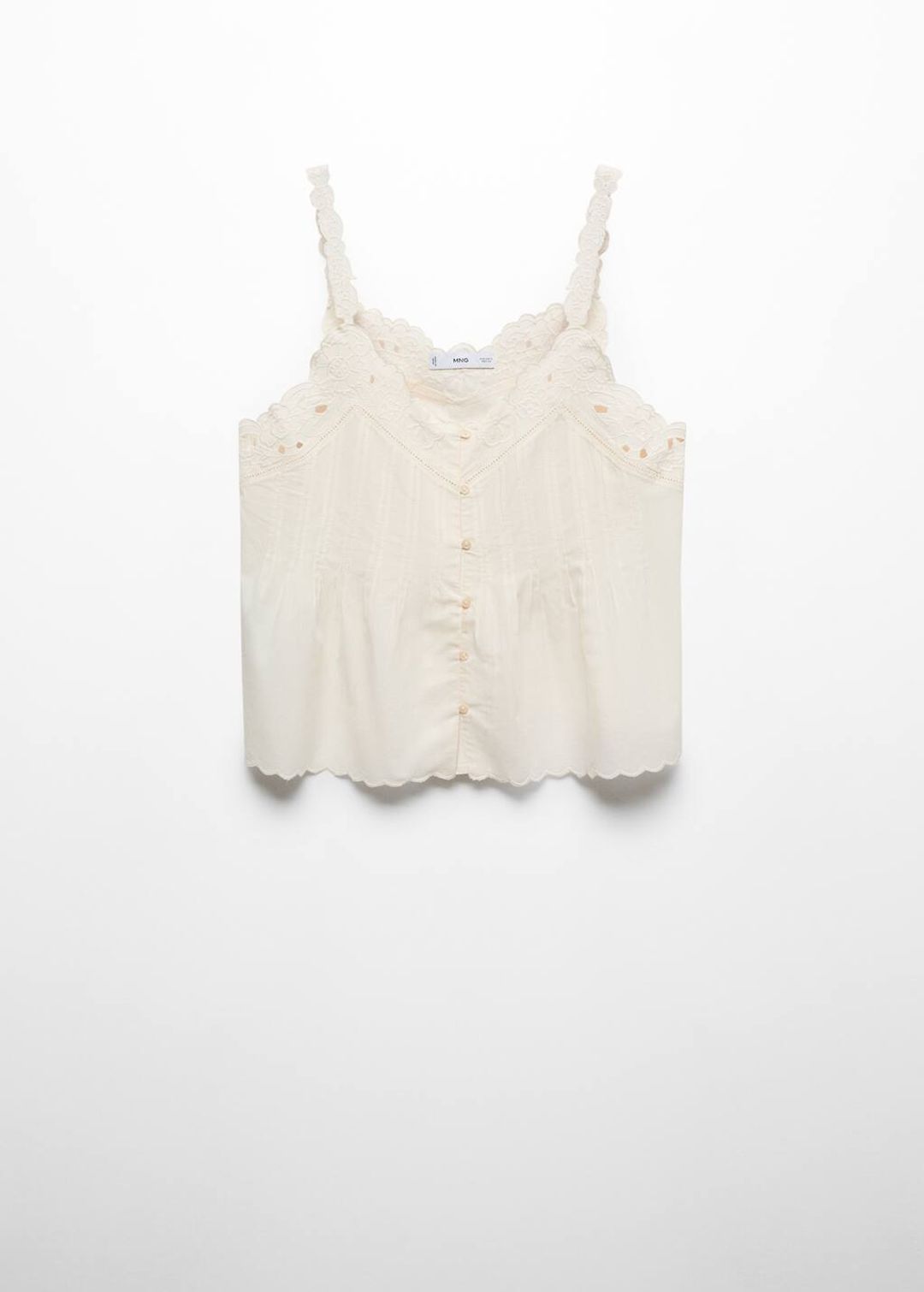 Embroidered strap top