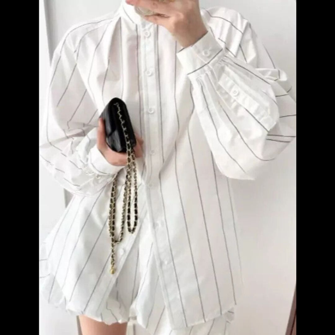 Striped Tech Poplin Raglan Tucked Shirt