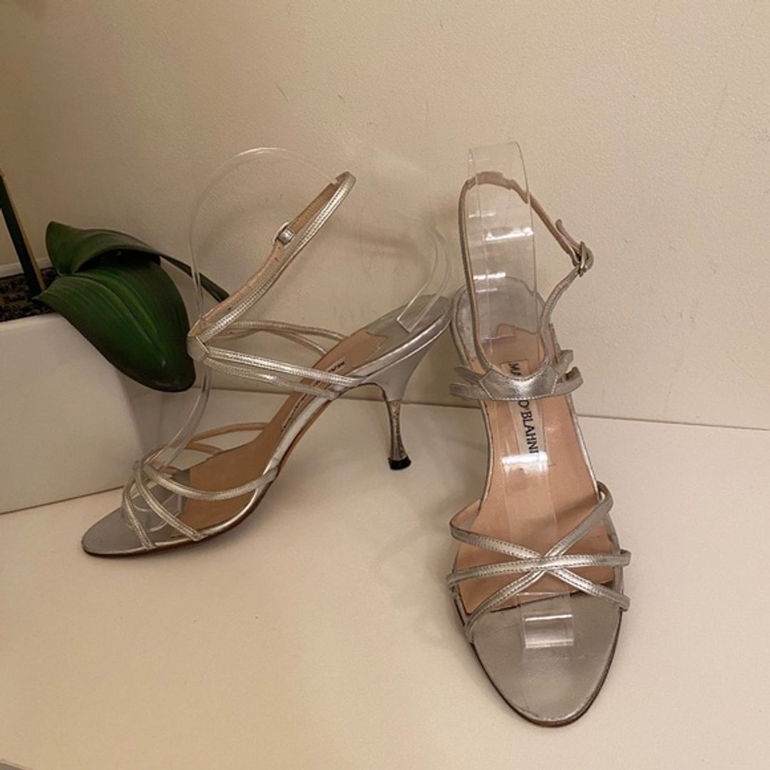 Manolo Blahnik Silver Strappy Sandal