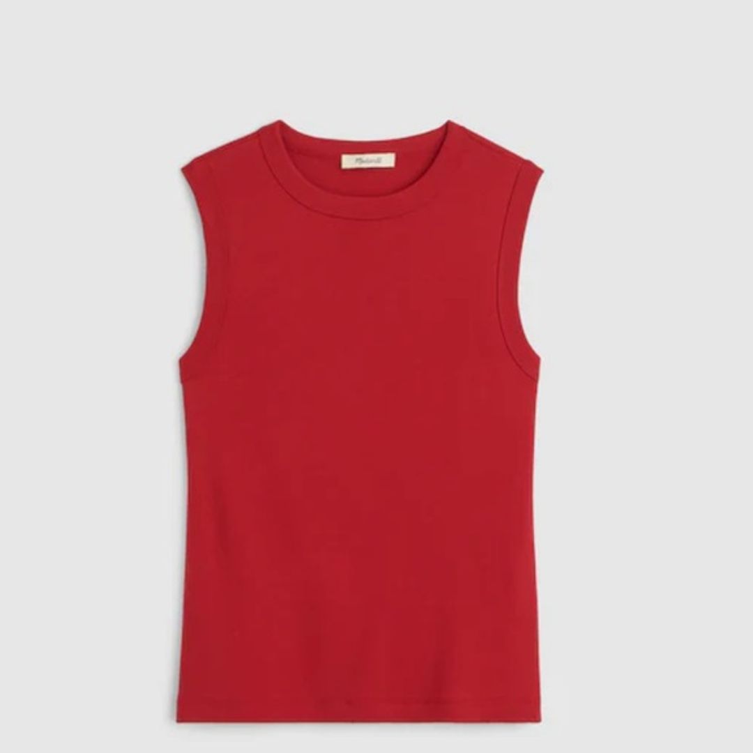 Madewell Compact Shell Tank cherry red