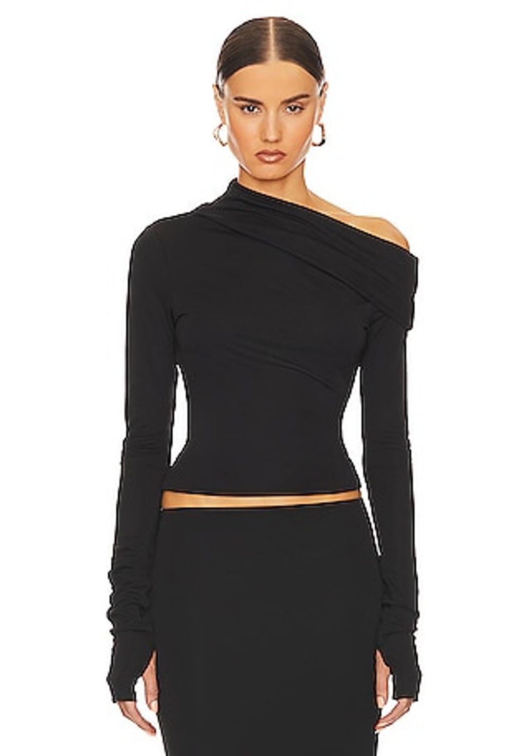 Matte Jersey Drape Shoulder Top #3