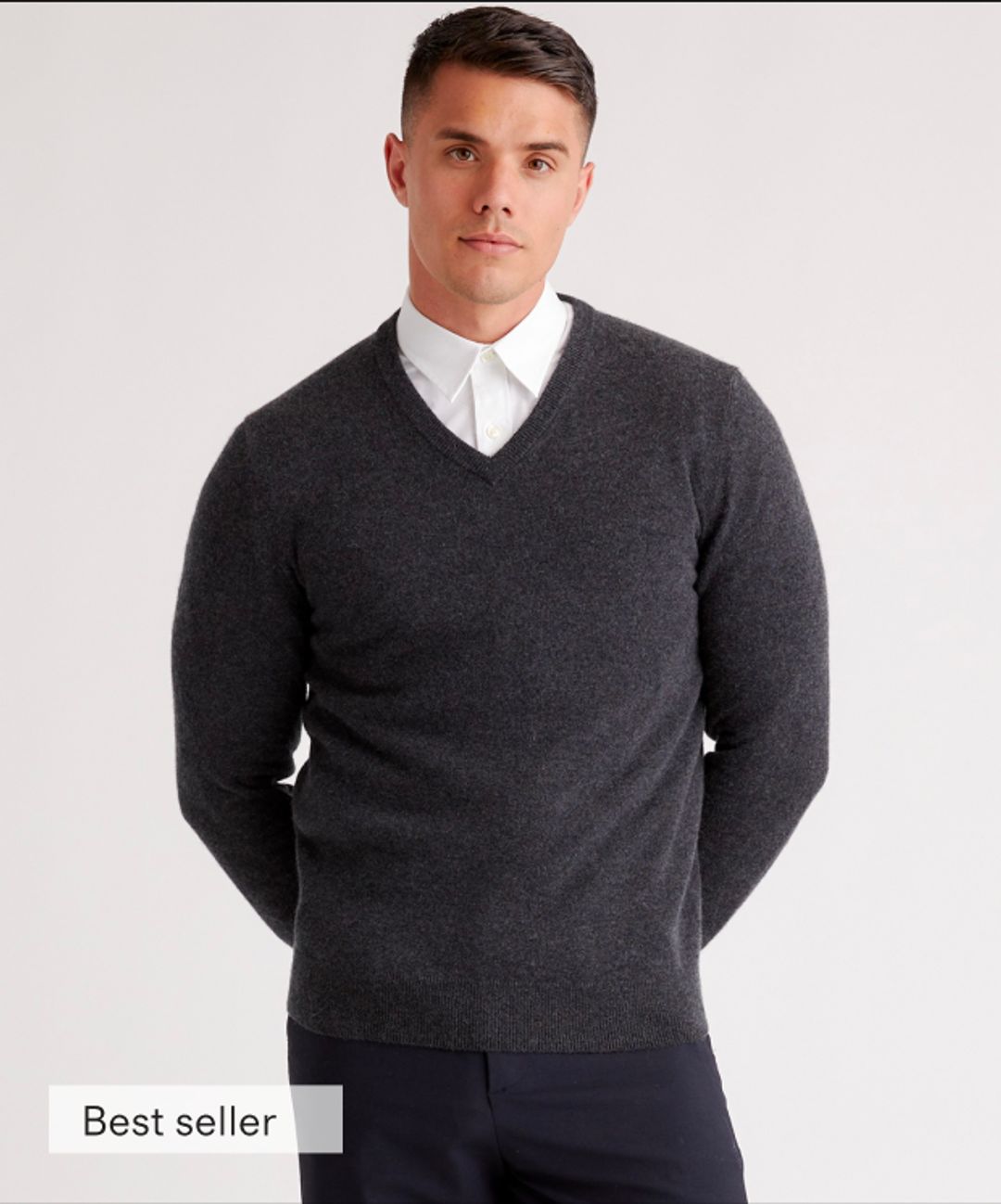 Mongolian Cashmere V-Neck Sweater