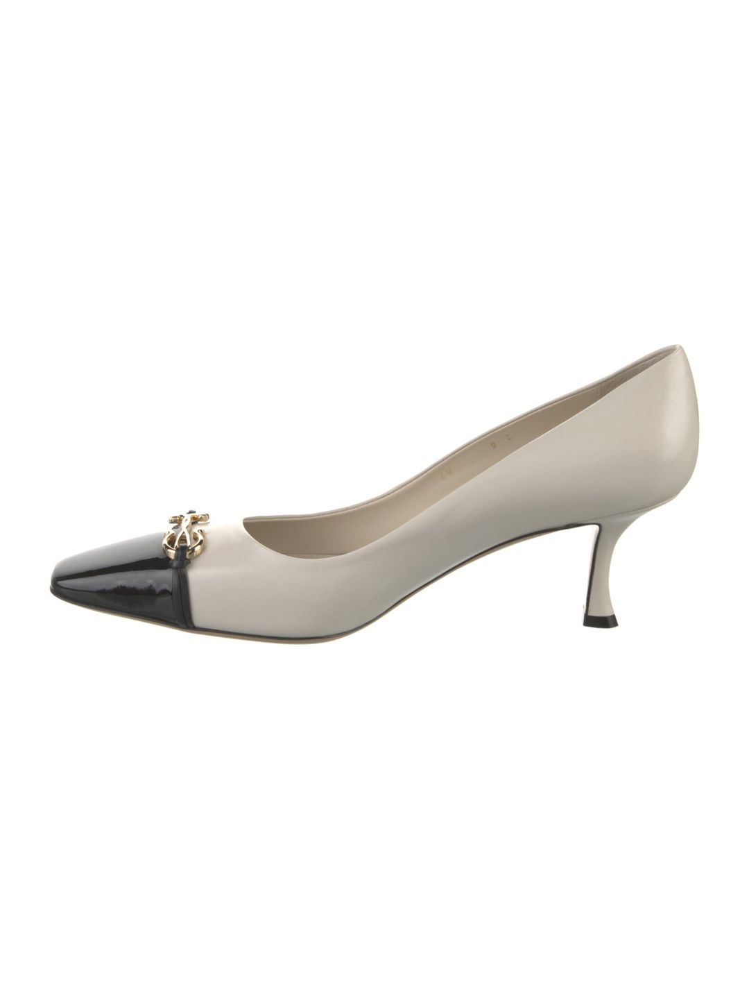 Leather Colorblock Pattern Pumps