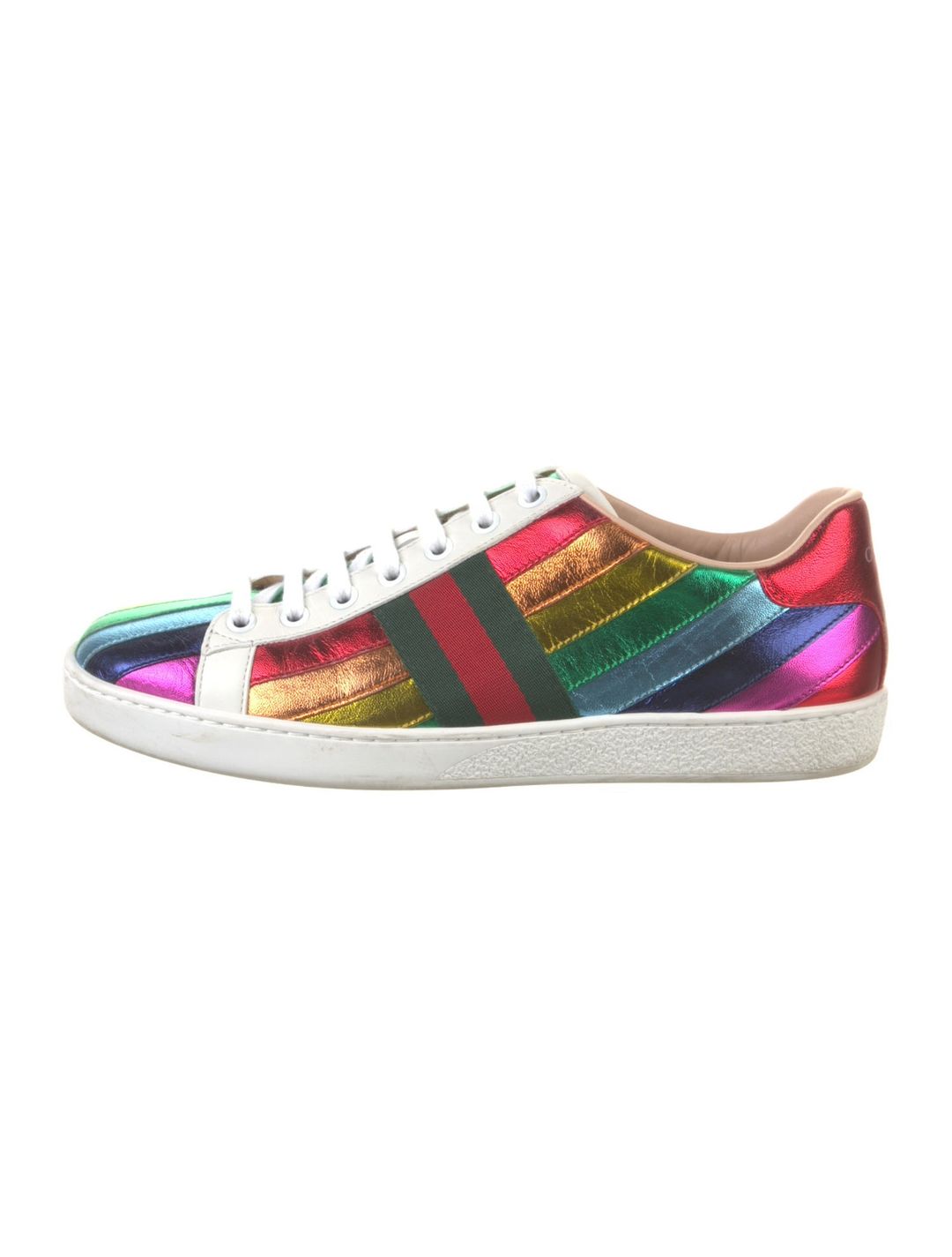 Gucci Web Accent Leather Sneakers