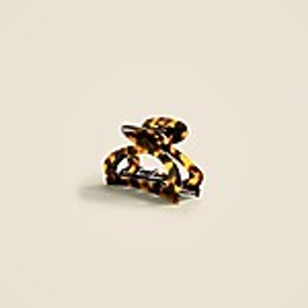 Rounded open-sided hair clip in Italian tortoise