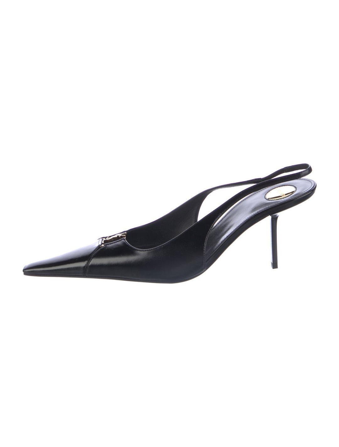 Saint Laurent Leather Cutout Accent Slingback Pumps