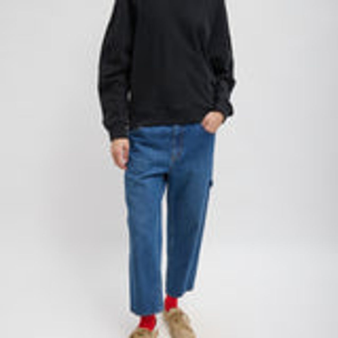 Spring Denim Cropped Slouchy Cargo Jean #3