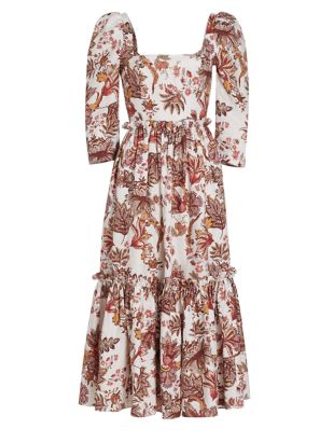 Blue Hill Squareneck Tiered Midi Dress