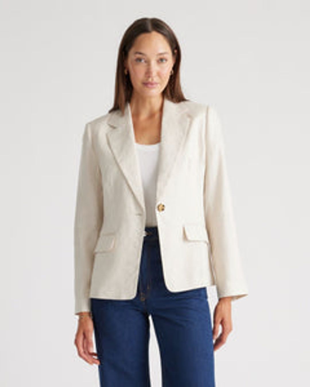 European Linen Structured Blazer #3