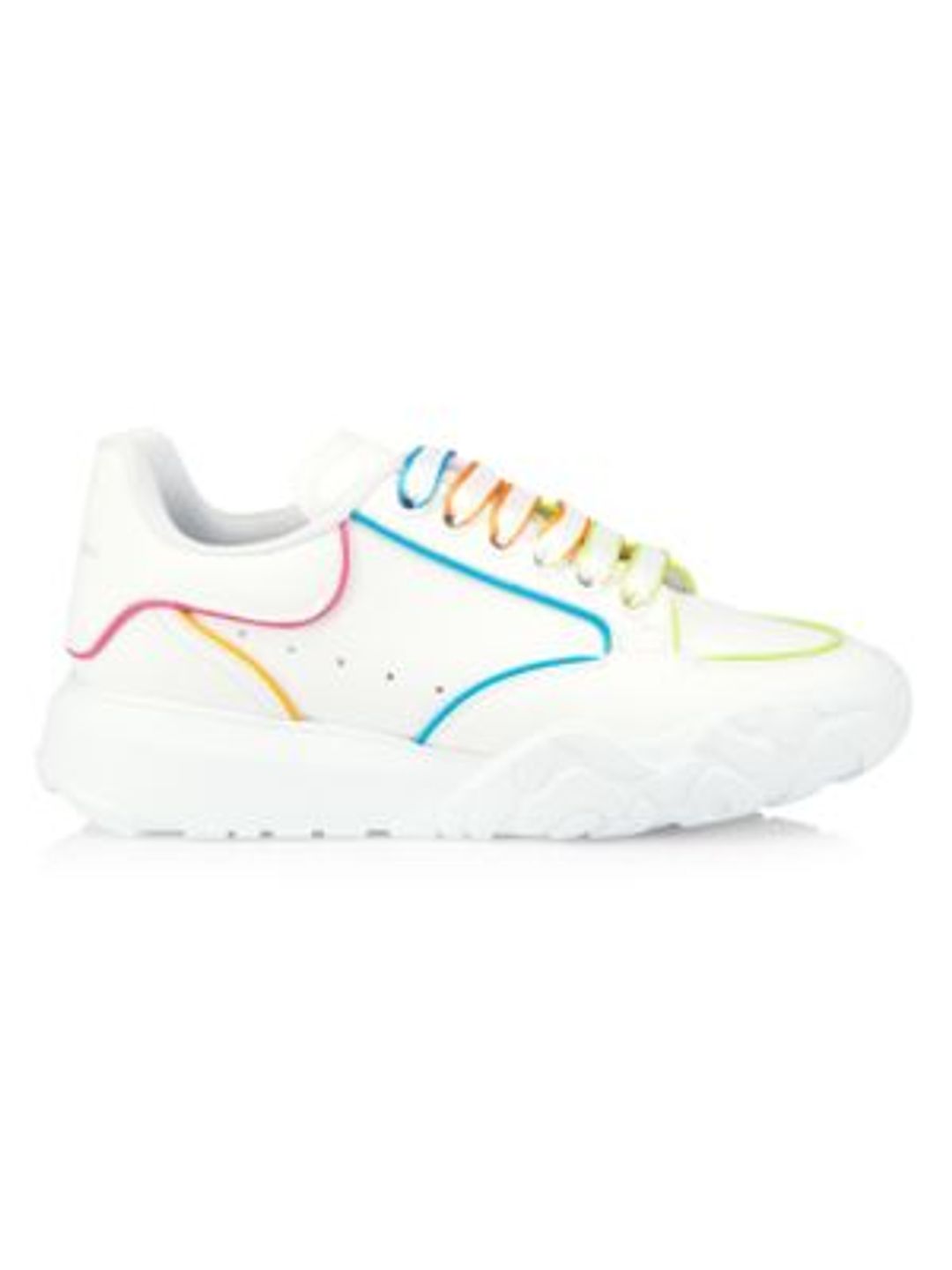 Multicolor Outline Court Sneakers