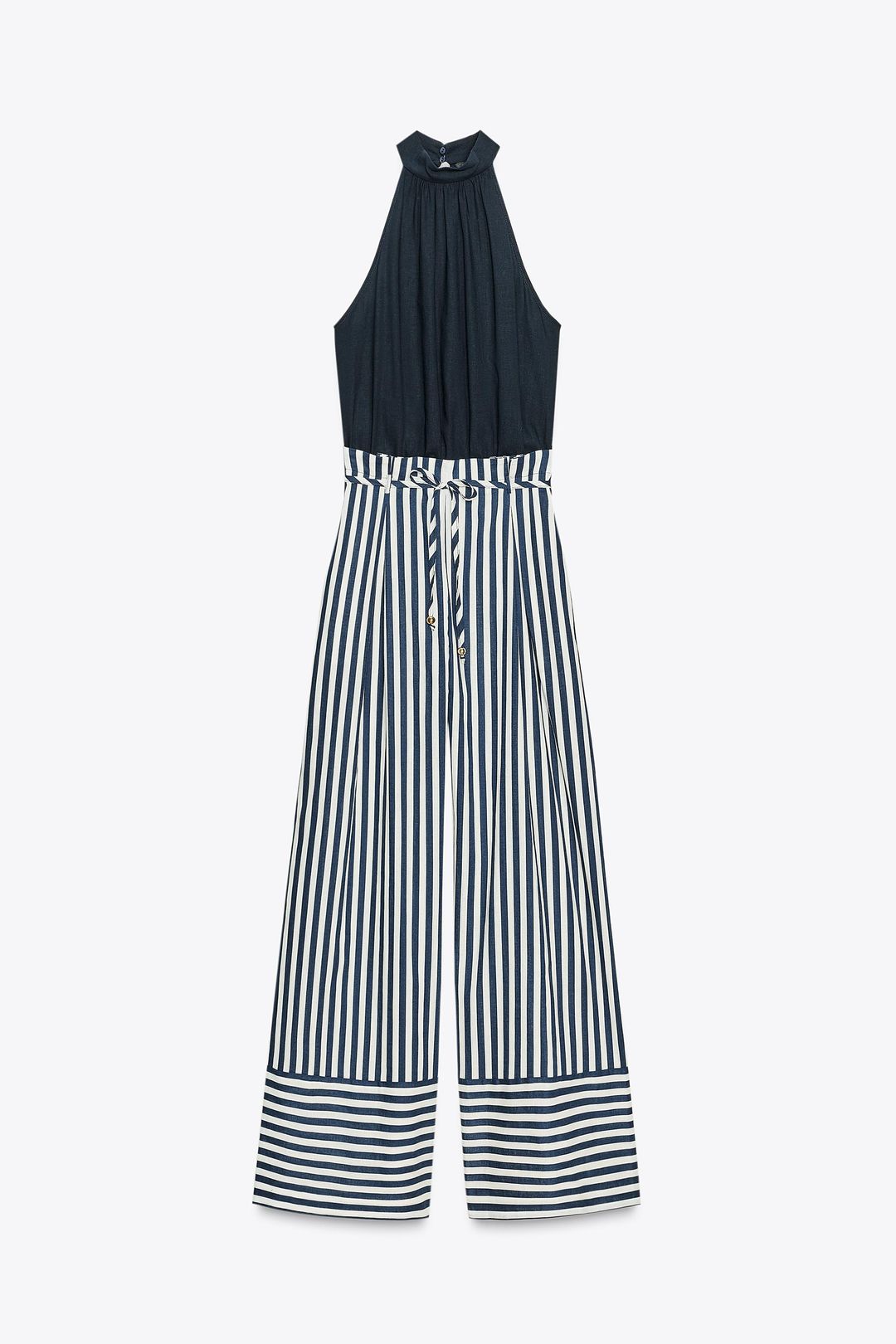 LINEN BLEND LONG JUMPSUIT