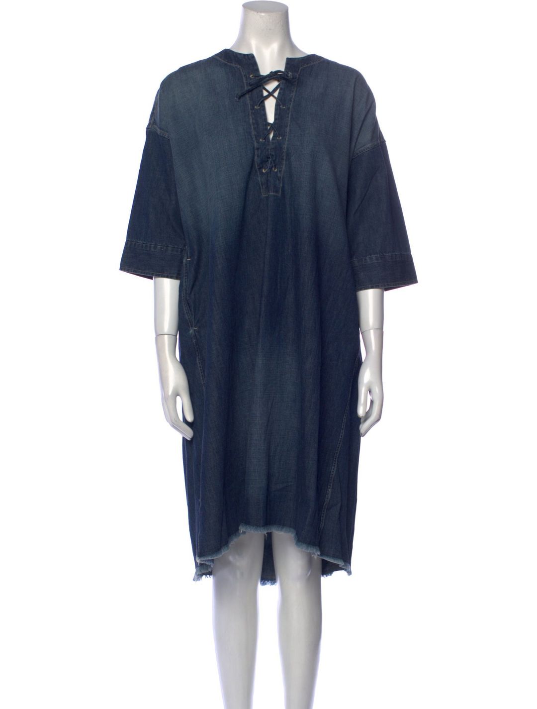 Plunge Neckline Knee-Length Dress