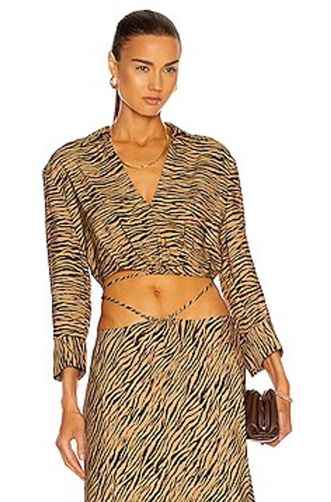 Mazzy Zebra Printed Crop Shirt