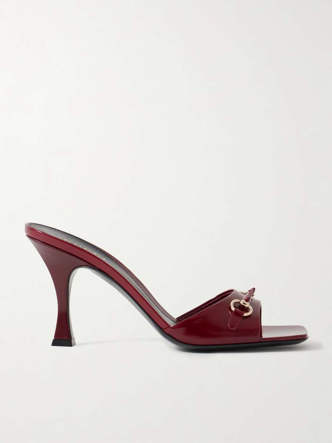 Selene horsebit-embellished patent-leather mules