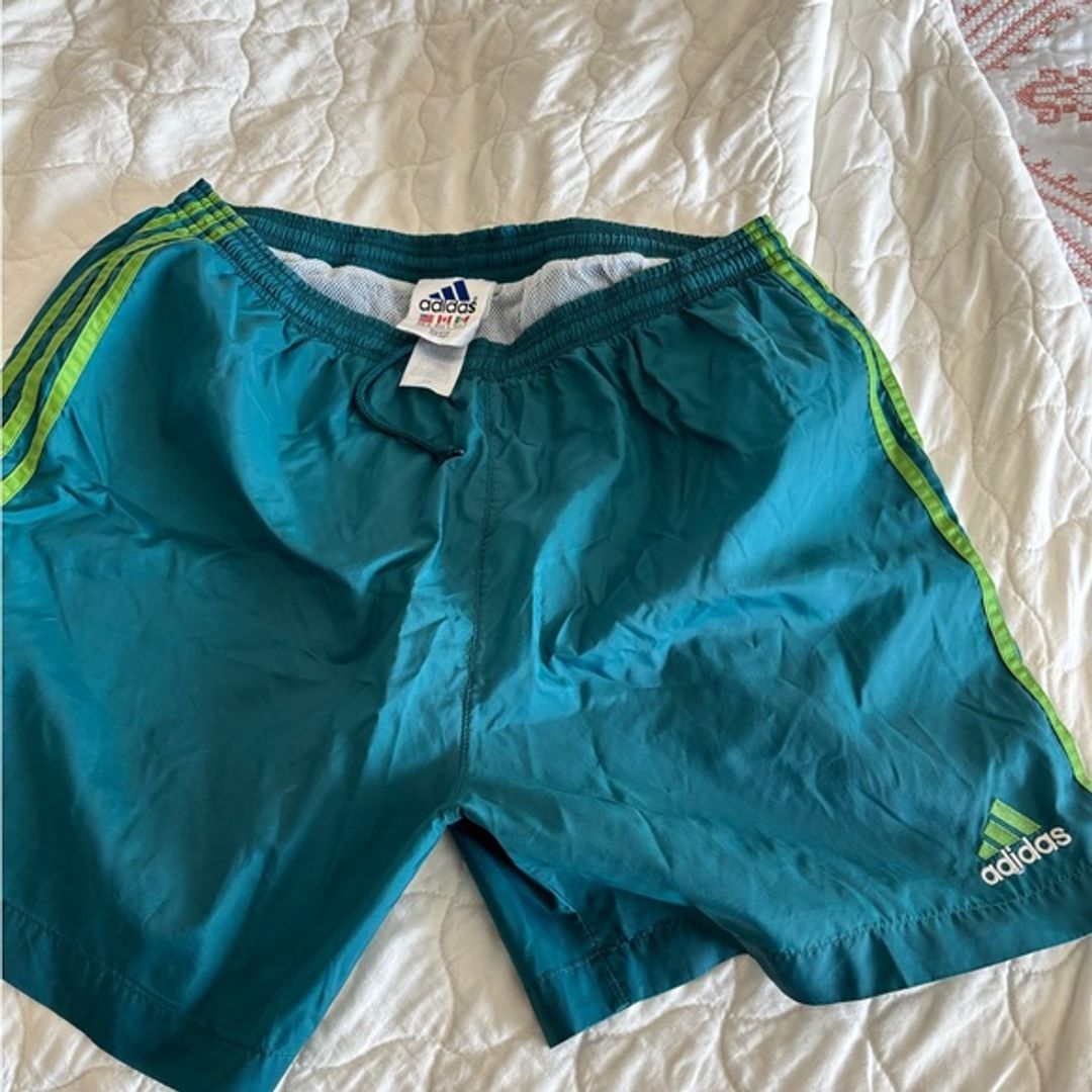 Adidas Turquoise Shorts with White Mesh