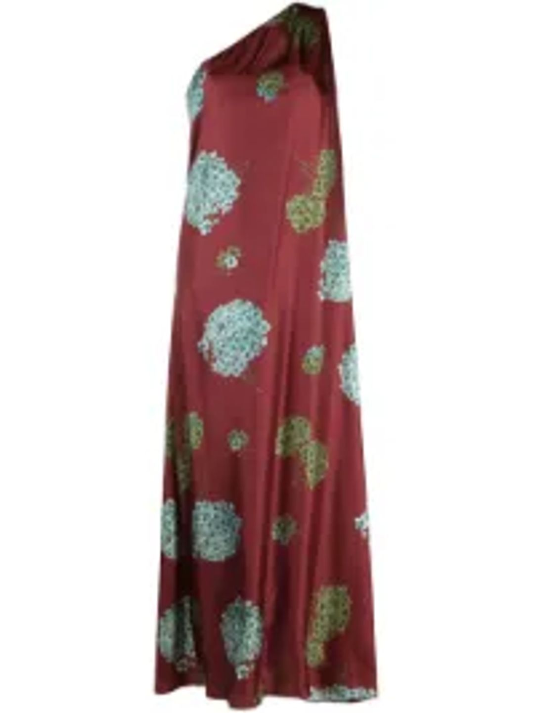 Roy one-shoulder gathered printed silk maxi dress #3