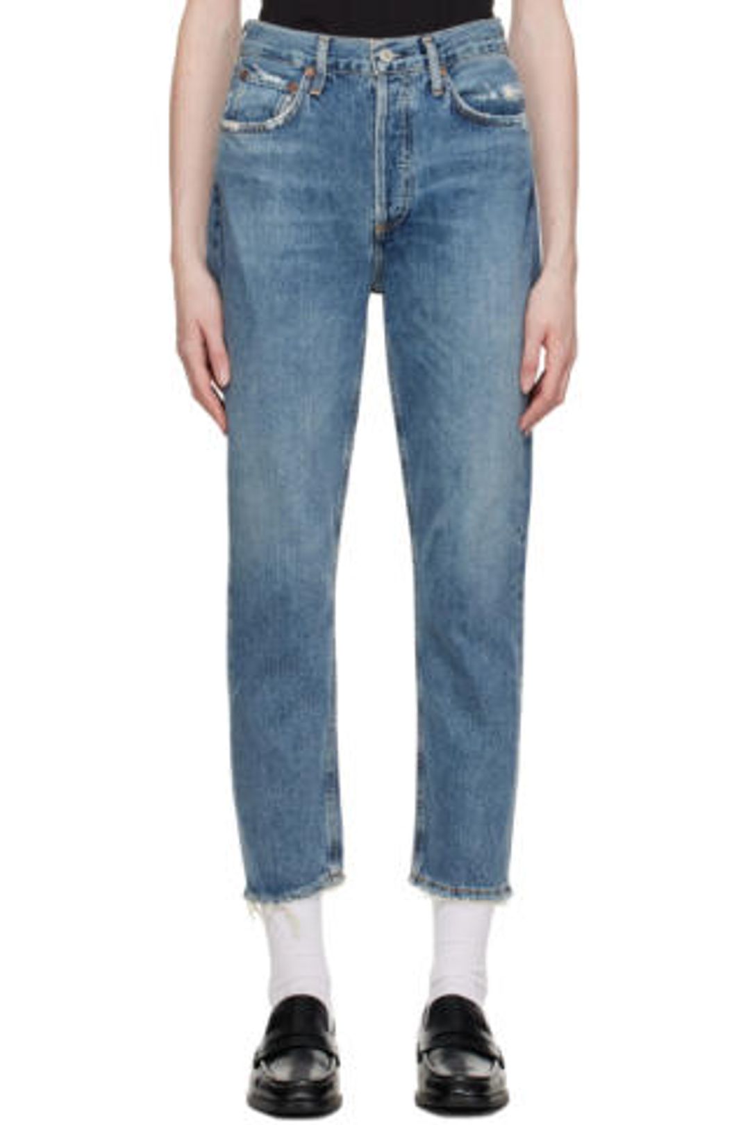 Riley High Rise Straight Crop Jeans #7