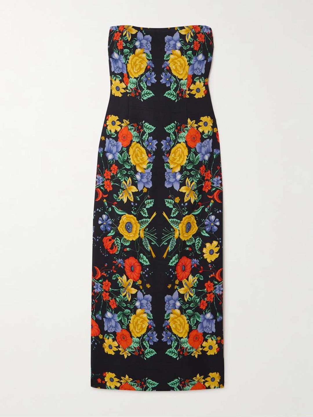Leah strapless floral-print stretch-crepe midi dress