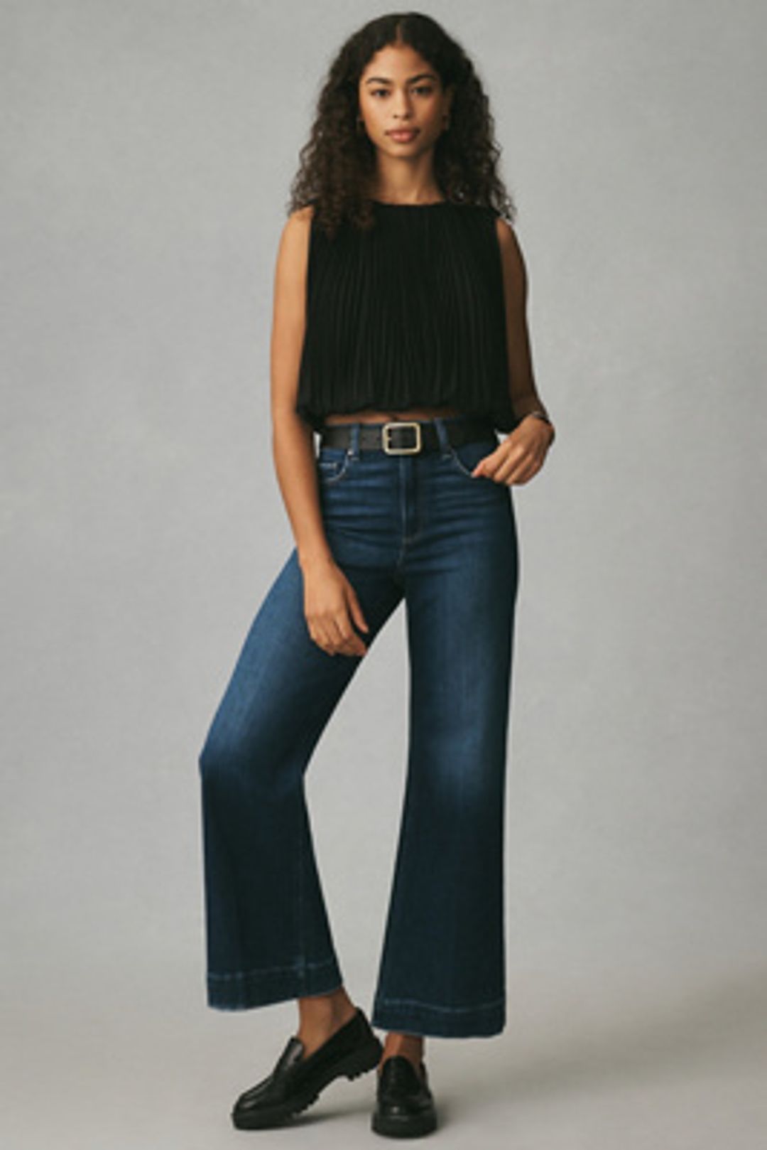 Anessa Utility High-Rise Wide-Leg Crop Jeans