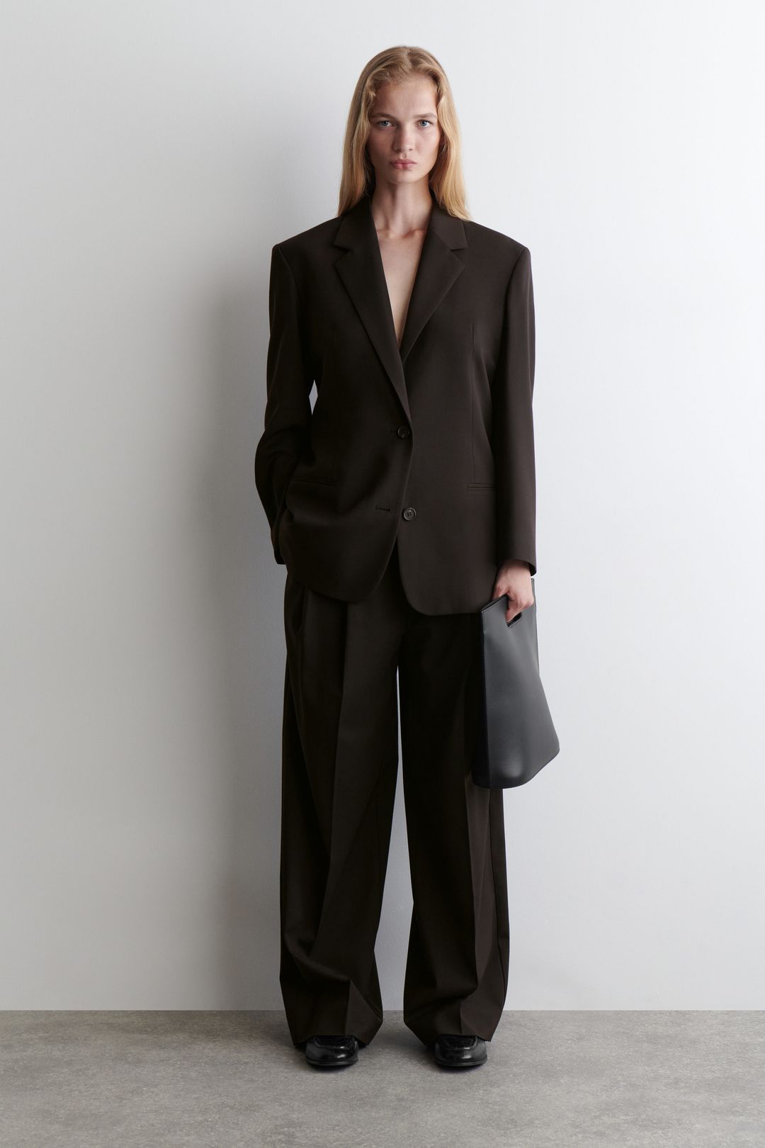 RELAXED TWILL WIDE-LEG TROUSERS #9