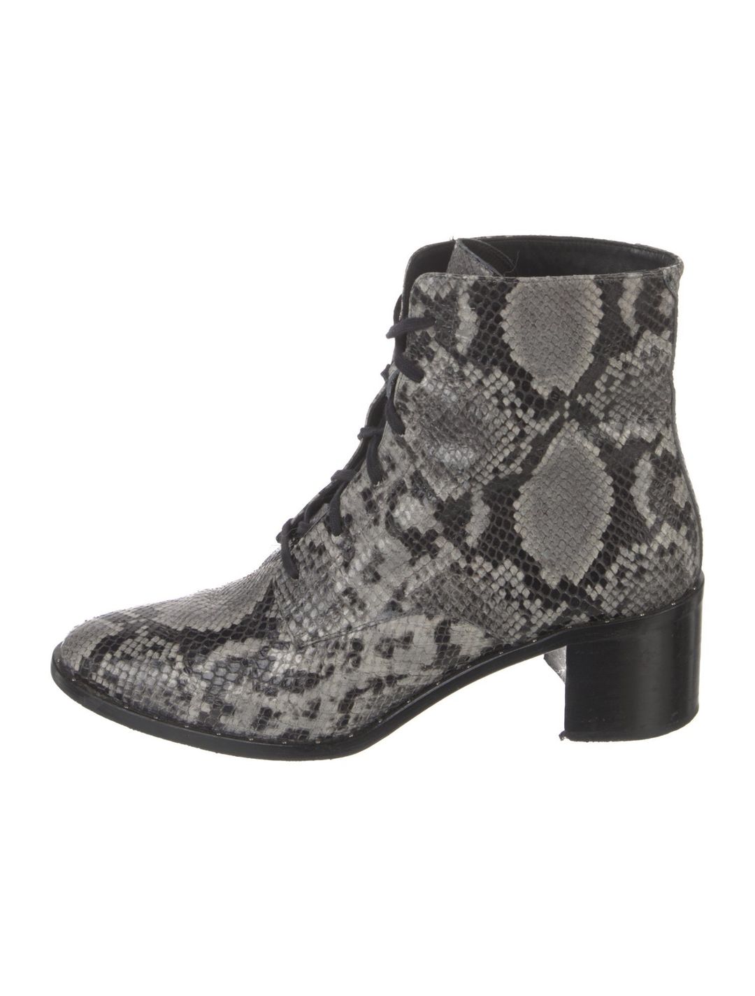 Freda Salvador Leather Animal Print Lace-Up Boots