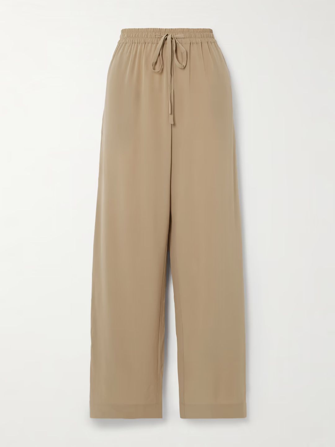 Silk crepe de chine track pants