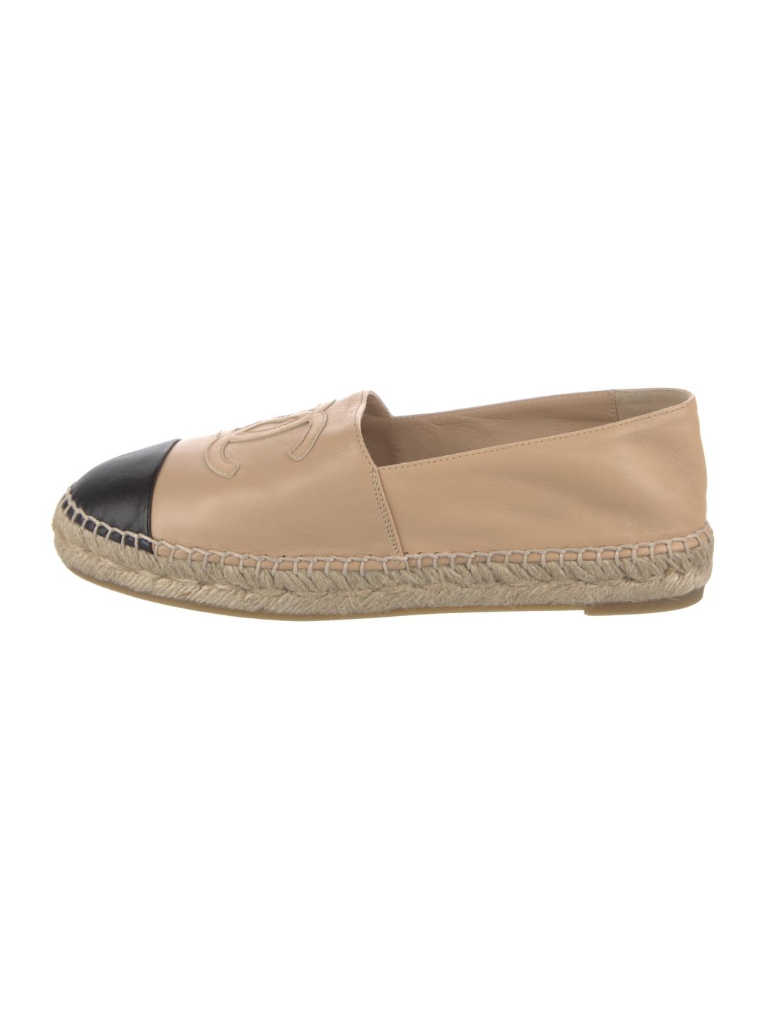 Chanel Interlocking CC Logo Lambskin Espadrilles