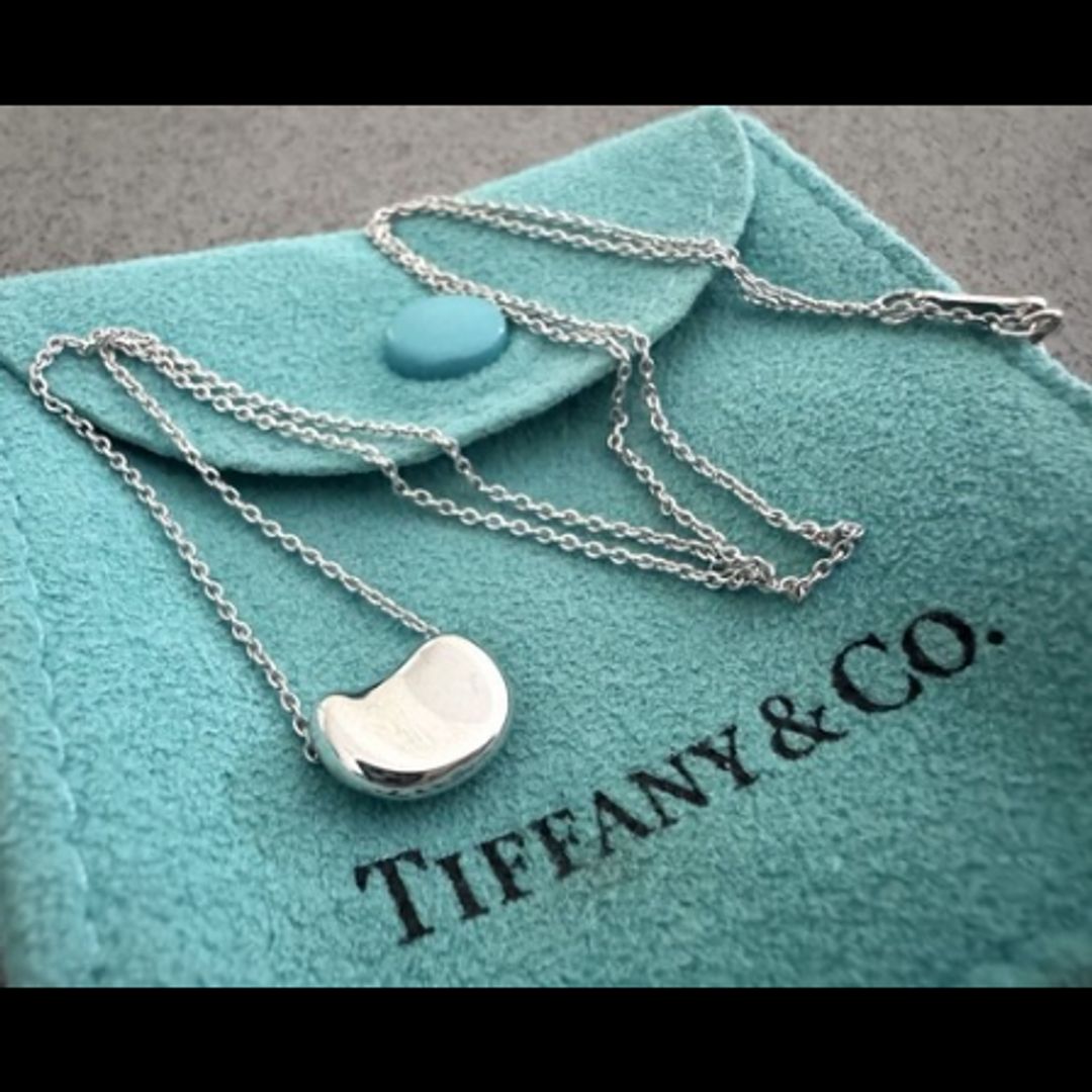 Tiffany & Co. Elsa Peretti Silver Small 11mm Bean Pendant 16" Necklace