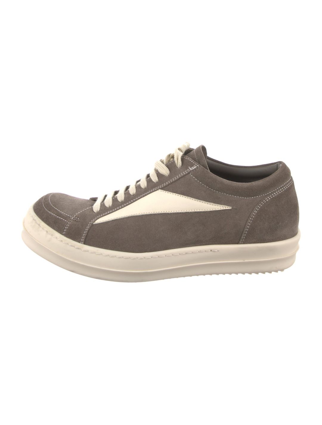 Rick Owens Suede Colorblock Pattern Sneakers