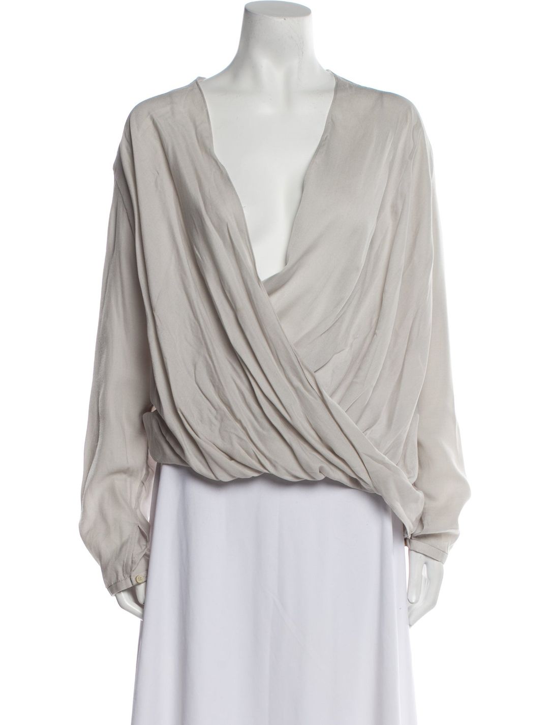 Helmut Lang V-Neck Long Sleeve Blouse