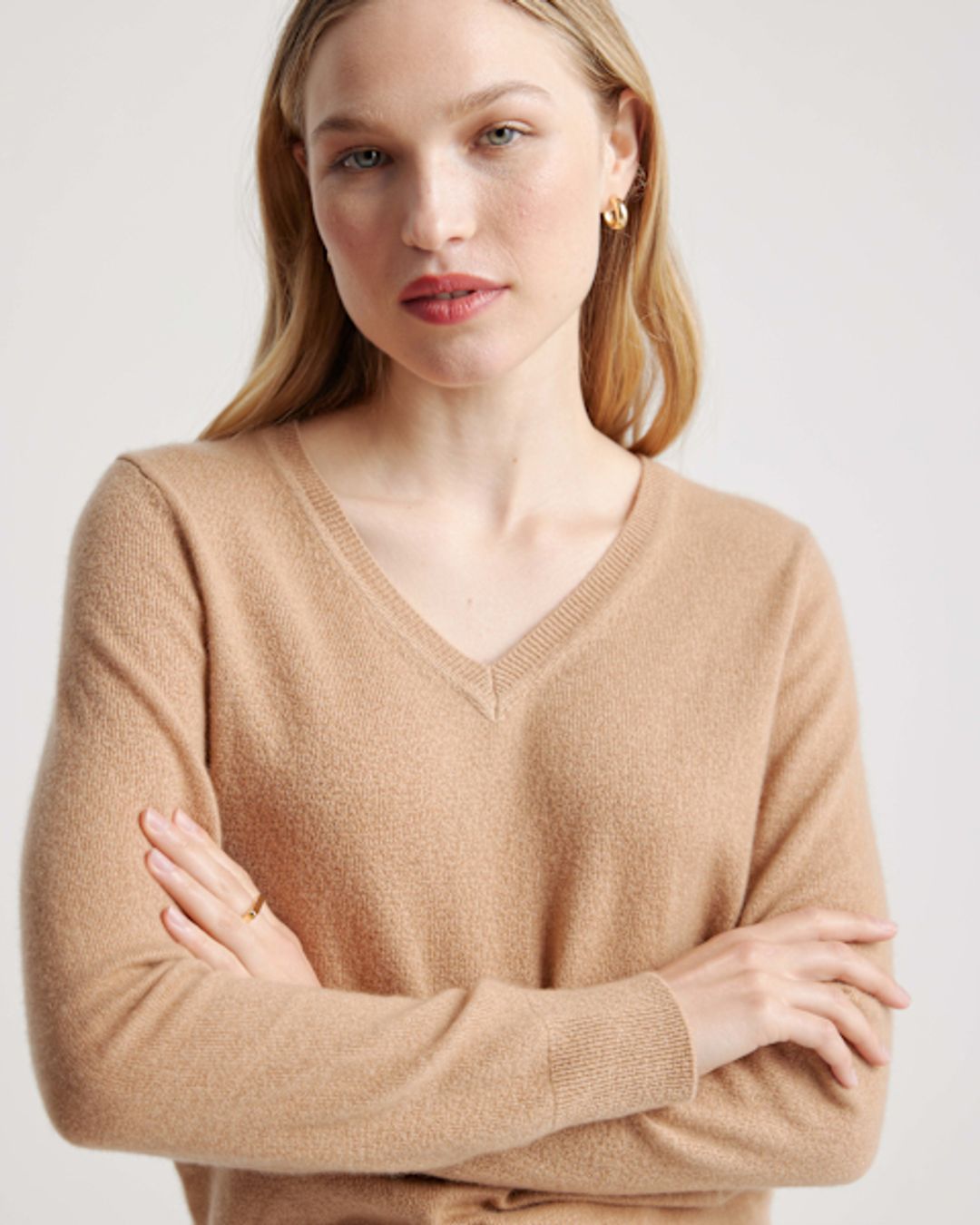 Mongolian Cashmere V-Neck Sweater #3