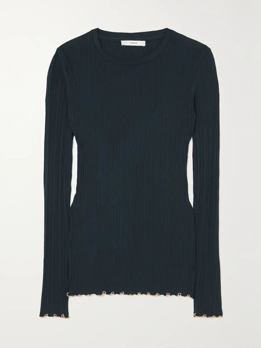 Ribbed Pima cotton and modal-blend T-shirt