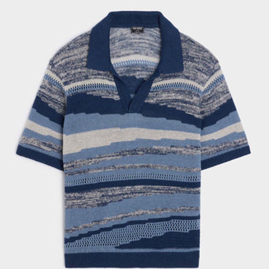 Linen Stripe Montauk Sweater Polo in Baja Dunes #5