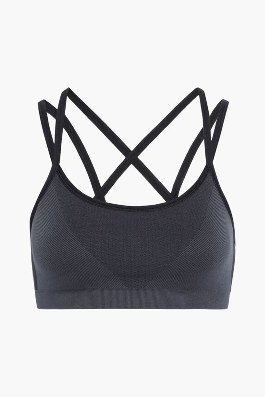 REEBOK X VICTORIA BECKHAMTwo-tone stretch-jacquard sports bra
